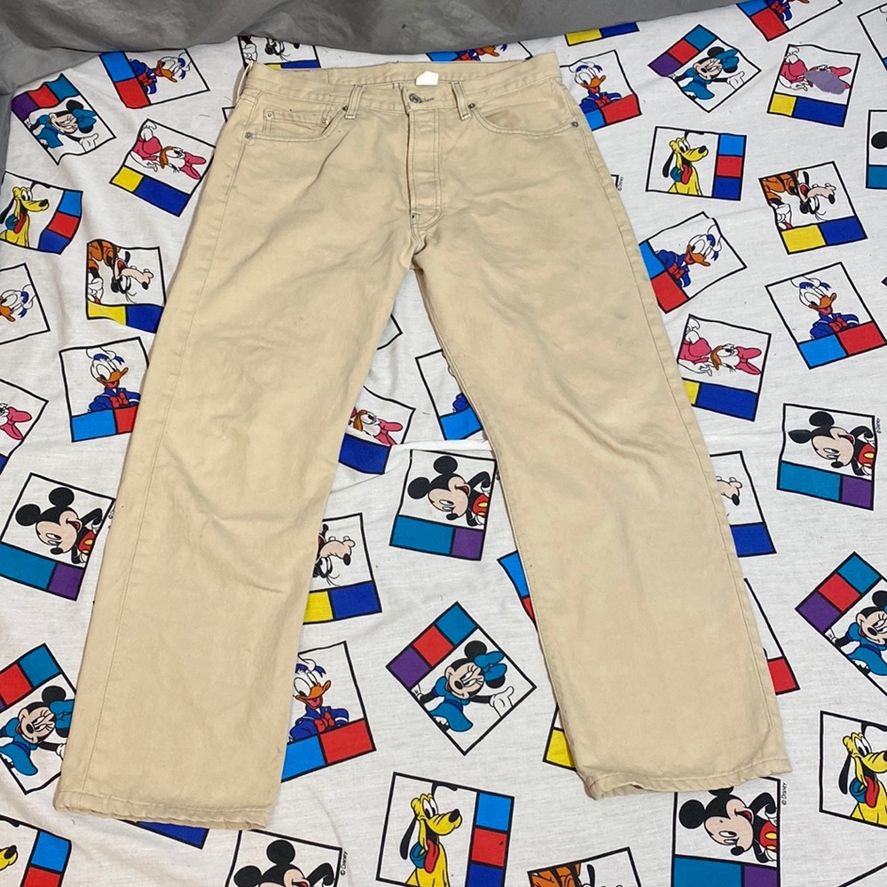 Y2K Vintage 501 Levi’s Khaki Button Fly Jeans